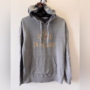 Maternity: Holiday Hoodie “Oh Deer I’m Pregnant!” size Small